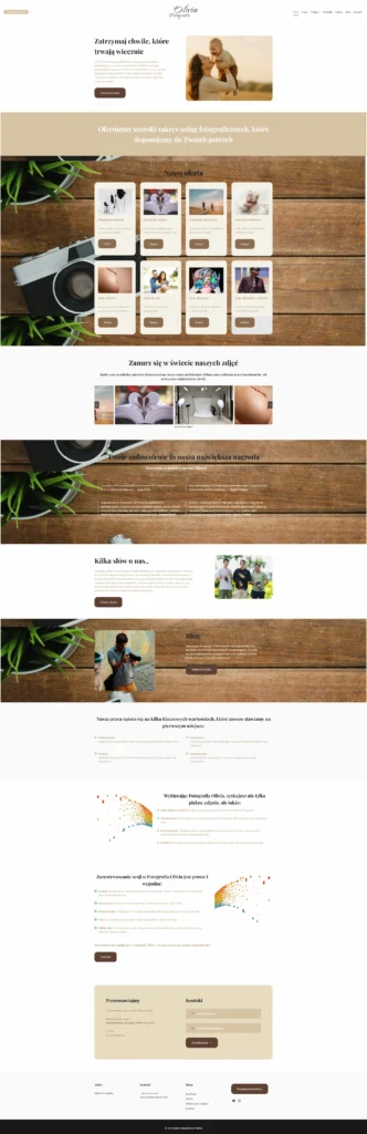 projekt strony internetowej dla studia fotograficznego 