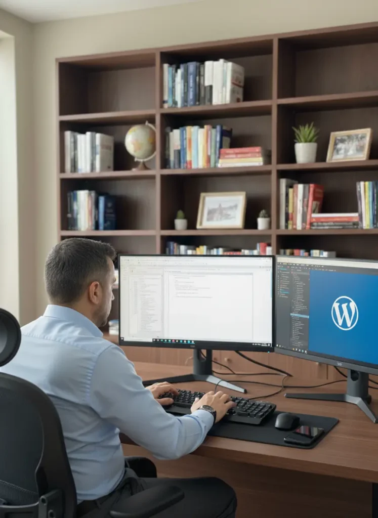 Twórca Trzymaj Stronę tworzący wizualizację nowego projektu www dla klienta z Legionowa